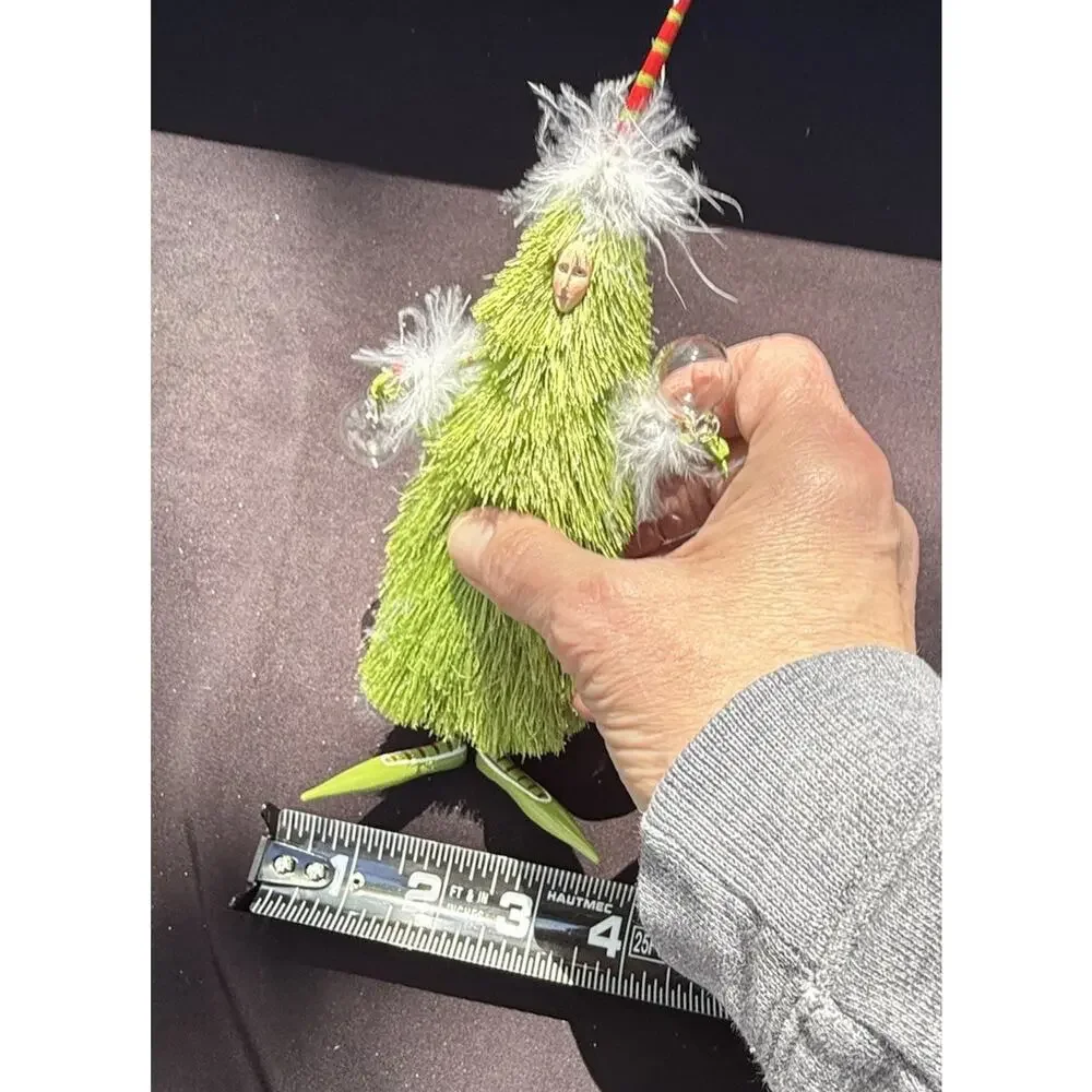 Dept 56 Krinkles Rare Sisal Tree Figure With Globes 9” Tall EUC -K1